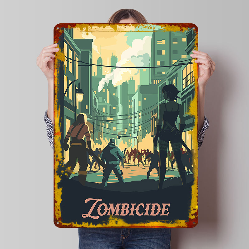 Placa Metálica Decorativa Insp - Board Game Zombicide reseña y precio